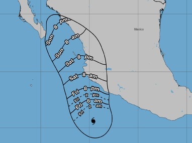 El huracán Simon se localiza a 395 km de Cihuatlán, Jalisco, y a 380 km al sur de Manzanillo, Colima | NHC