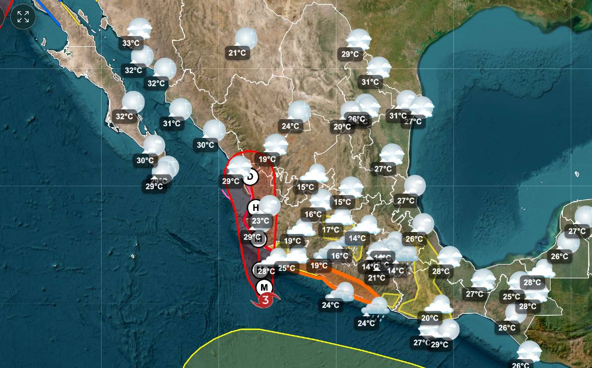 Simón se intensificó a categoría 3 en la escala Saffir Simpson. | Conagua
