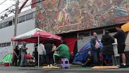 Trabajadores del IMSS en el plantón frente a la casa sindical de la Sección 1 del SNTSS | Ulises Raziel Juárez Guarneros