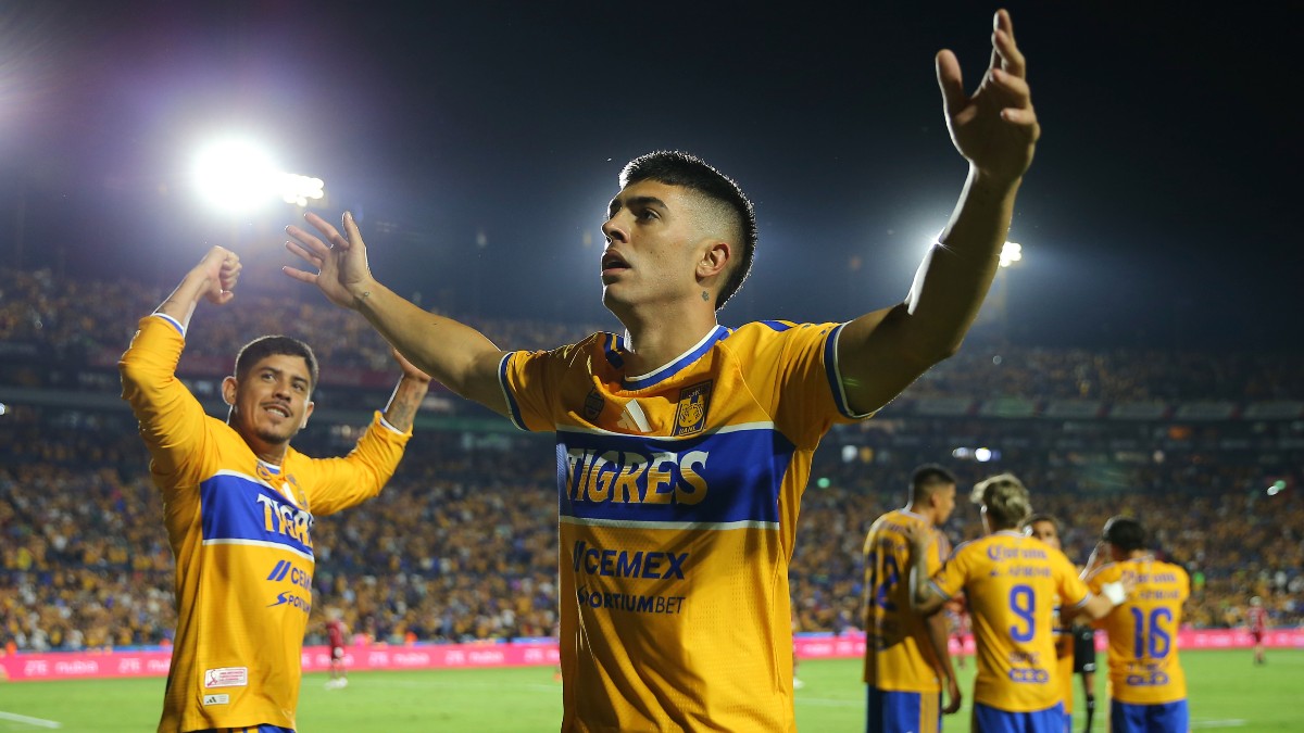 Juan Brunetta marcó un doblete en el último partido de Tigres ante Toluca.