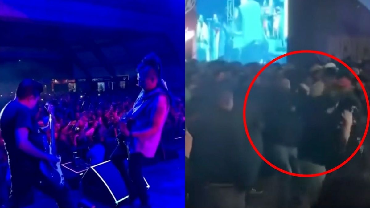 Sujetos desatan riña en concierto de Panteón Rococó en Pachuca.