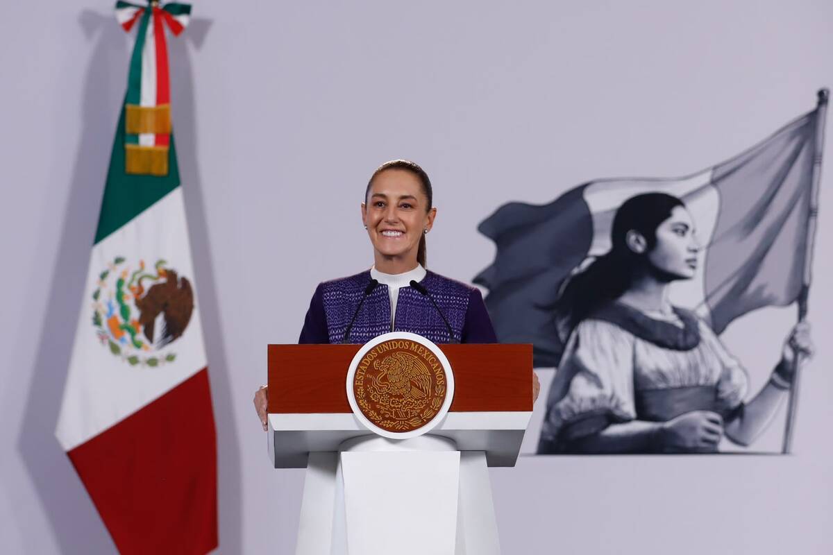 Claudia Sheinbaun en conferencia del Pueblo el 12 de octubre | Ariana Pérez