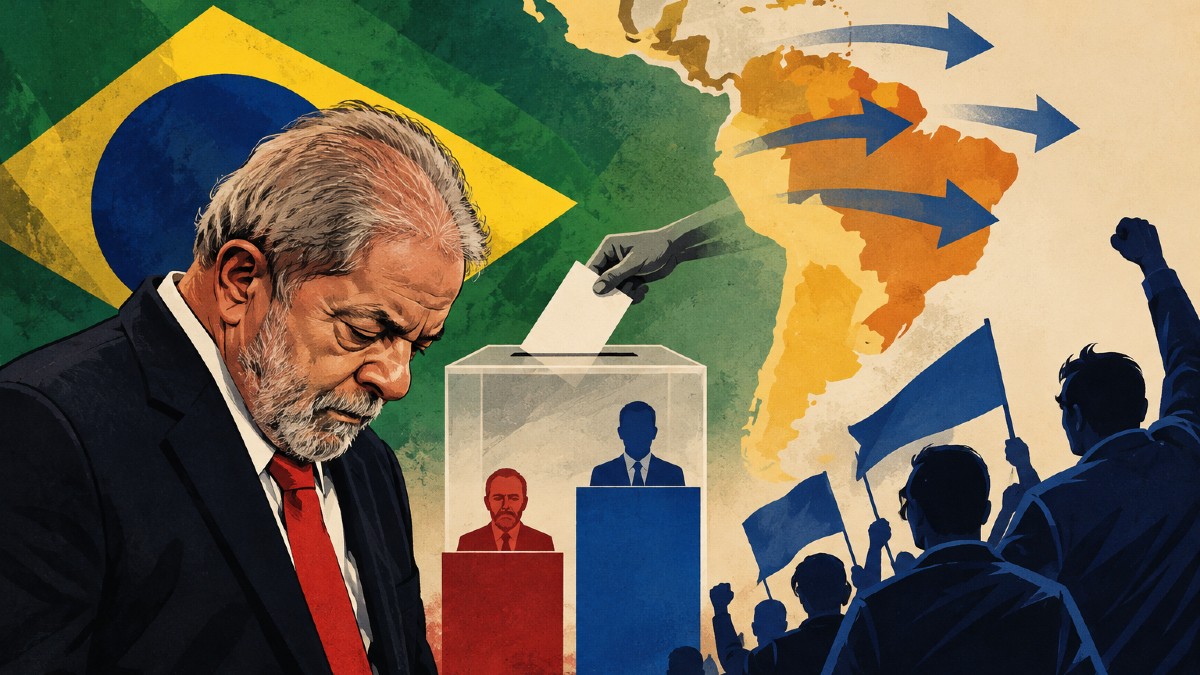 Derrota del presidente Luis Inácio Lula de Silva en la primera vuelta de las elecciones en Brasil.