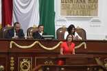 La funcionaria ante el pleno del congreso local en el marco de la glosa del 4 informe de gobierno de Claudia Sheinbaum/Javier Ríos