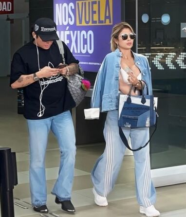 Edwin Luna y Kimberly Flores arribaron juntos a Monterrey tras confirmar una pausa en su matrimonio.