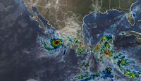 Imagen satelital del huracán Simon en el reporte de las 22:00 h del 11 de octubre |Coordinación Nacional de Protección Civil