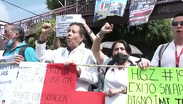 Trabajadores del IMSS protestan en 12 estados por condiciones laborales dignas