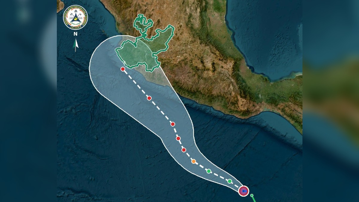 La cercanía del ciclón tropical reforzará la probabilidad de lluvias en el sureste del país | Protección Civil Jalisco vía Facebook