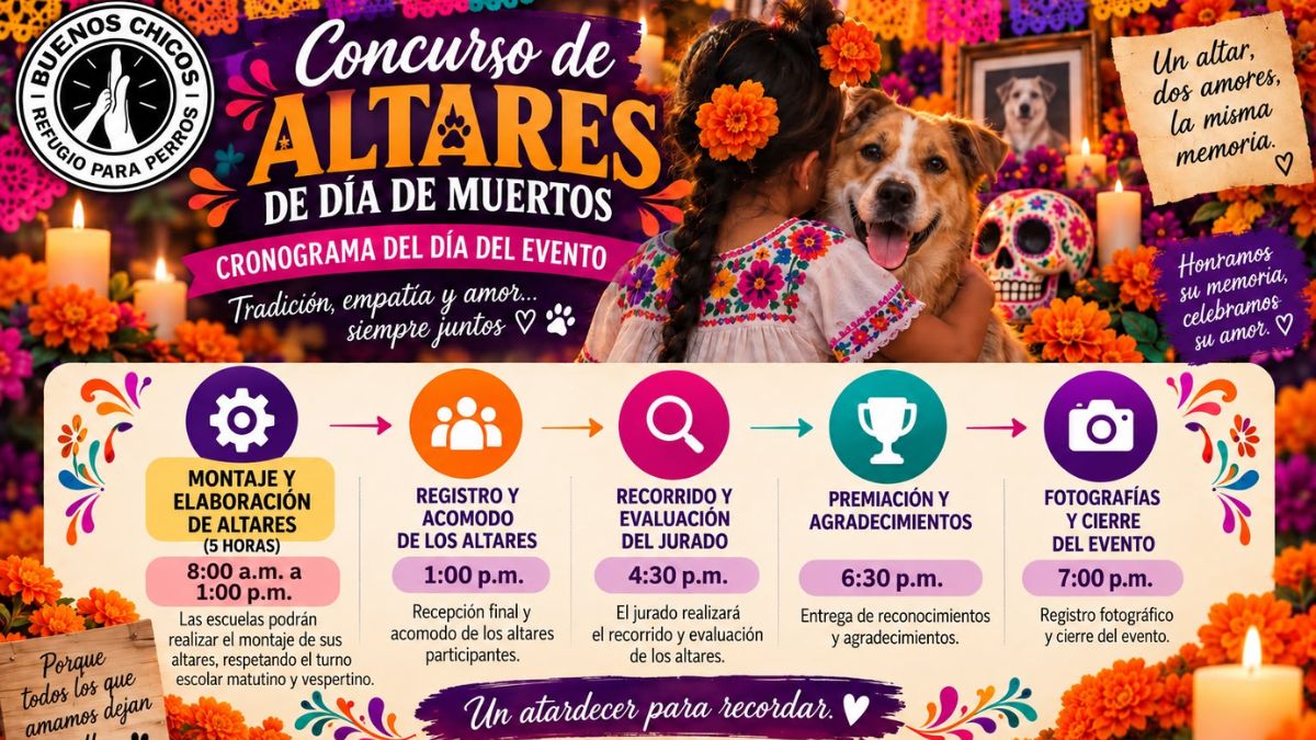Cronograma del Concurso de altares de día de muertos de mascotas.