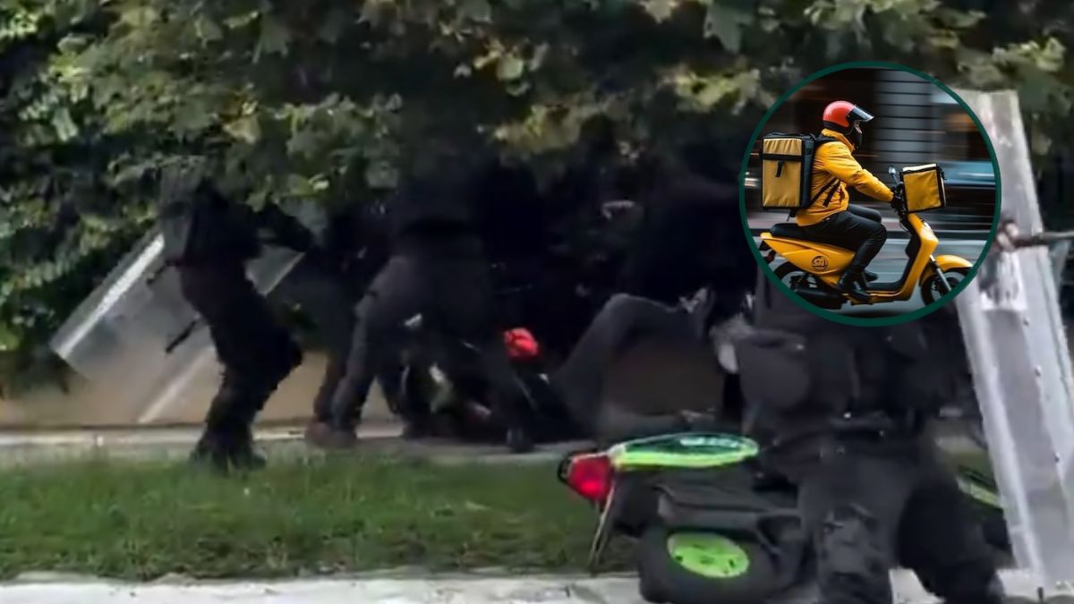 Algunas versiones de en redes mencionan que el repartidor participó en las agresiones a los policias