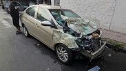 El choque ocurrió en la esquina de la avenida Enrique Díaz de León a su cruce con la calle Morelos