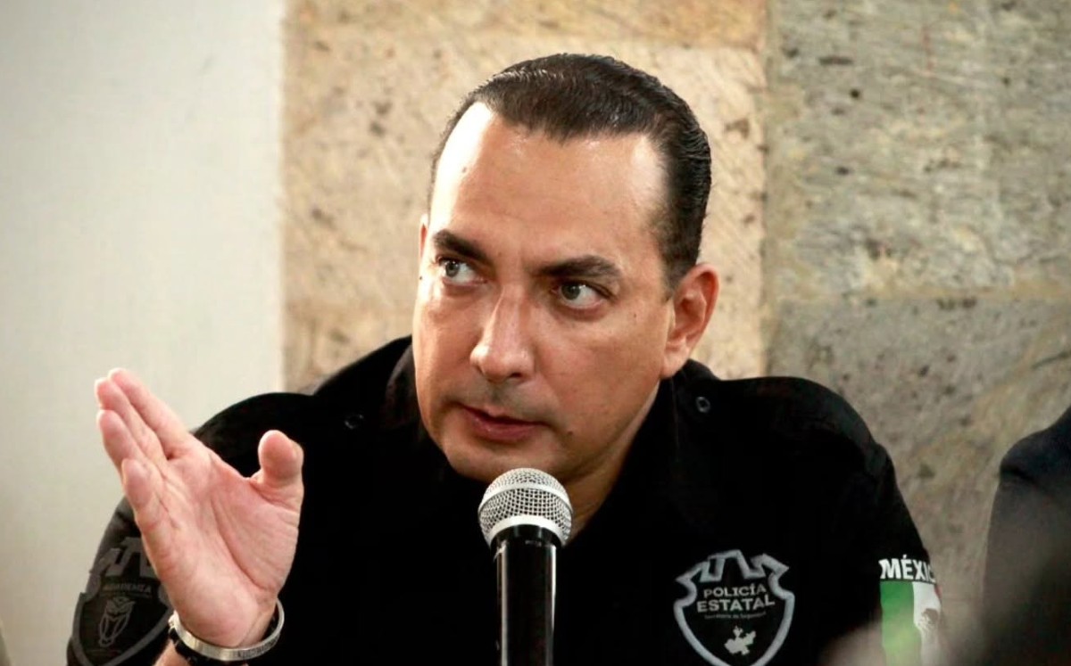 Juan Pablo Hernández, secretario de Seguridad en Jalisco durante rueda de prensa.