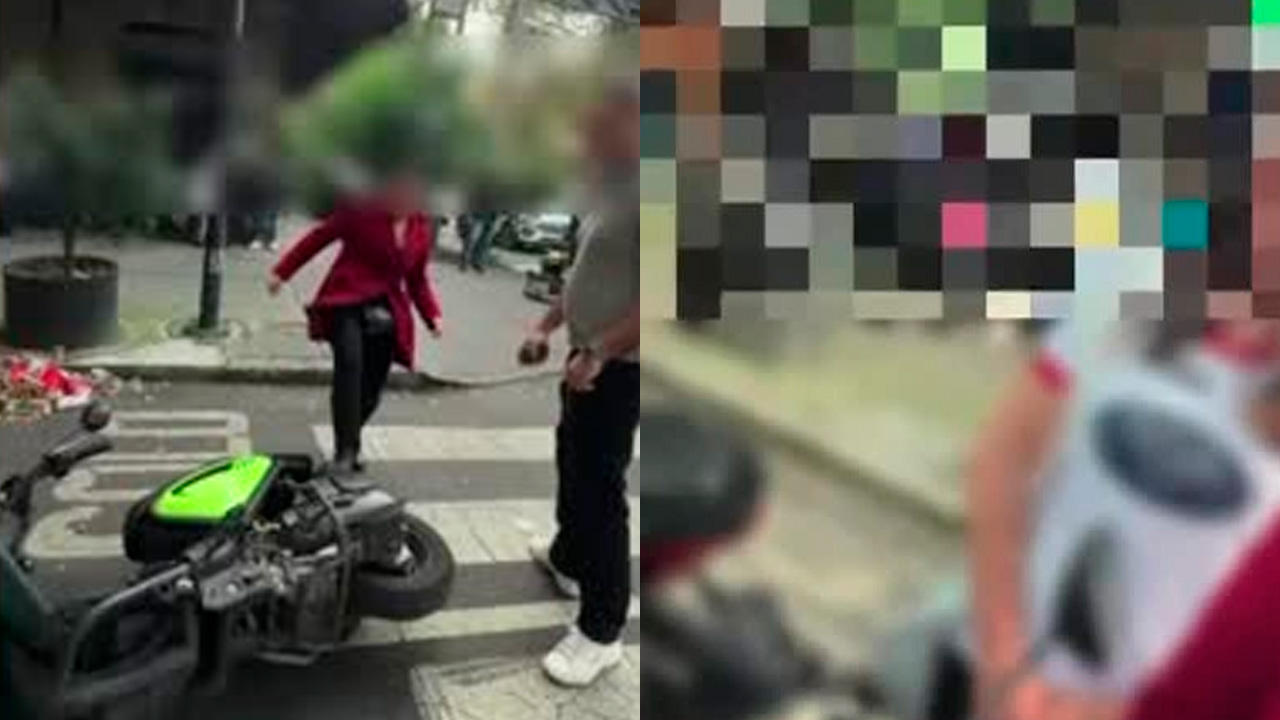 Mujer tira y golpea su moto tras ser infraccionada por invadir ciclovía en CdMx