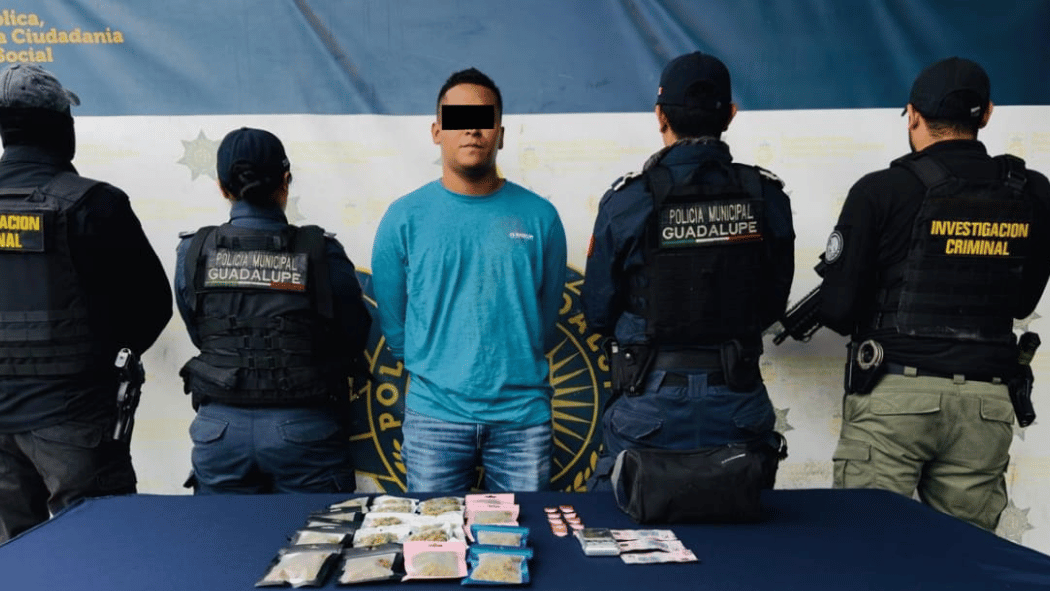 Detienen ladron con droga en Guadalupe NL