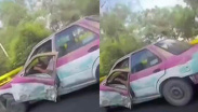 Captan taxi en pésimas condiciones circulando al sur de la Ciudad de México
