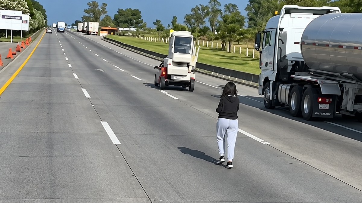 La grabación fue realizada por un conductor que circulaba sobre la autopista México-Querétaro.