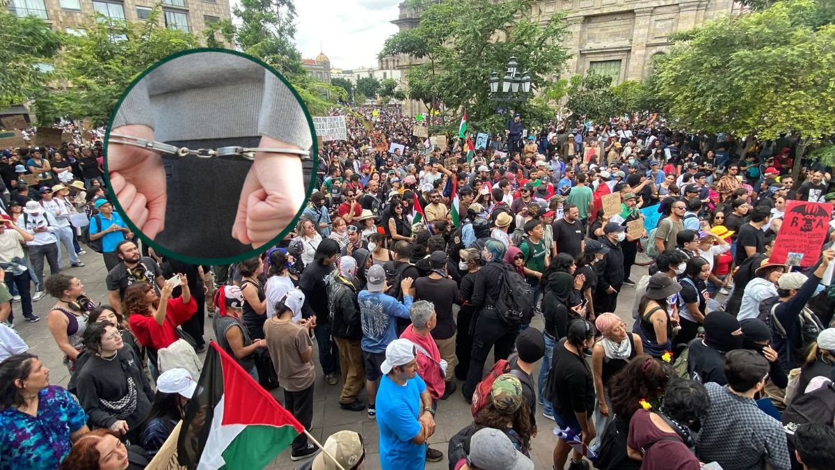 Las personas detenidas se menciona que fueron infiltradas para realizar caos y violencia dentro de la marcha