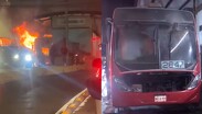 Unidad del Metrobús se incendia en Iztapalapa y suspende servicio.