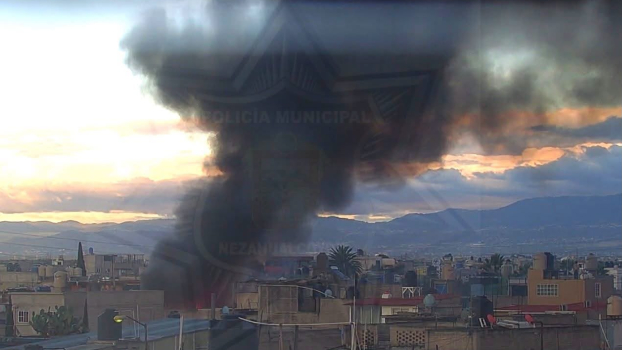 El inmueble incendiado, ubicado en el municipio de Nezahualcóyotl, fue atendido por cuerpos de emergencia. | C4 Nezahualcóyotl.