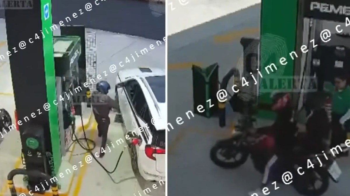 Captan en video a sujetos armados asaltando a conductores en gasolinera en la carretera México-Acapulco.