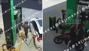 Captan en video a sujetos armados asaltando a conductores en gasolinera en la carretera México-Acapulco.
