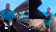 Conductor le cierra el paso a motociclista y la golpea en Periférico Norte
