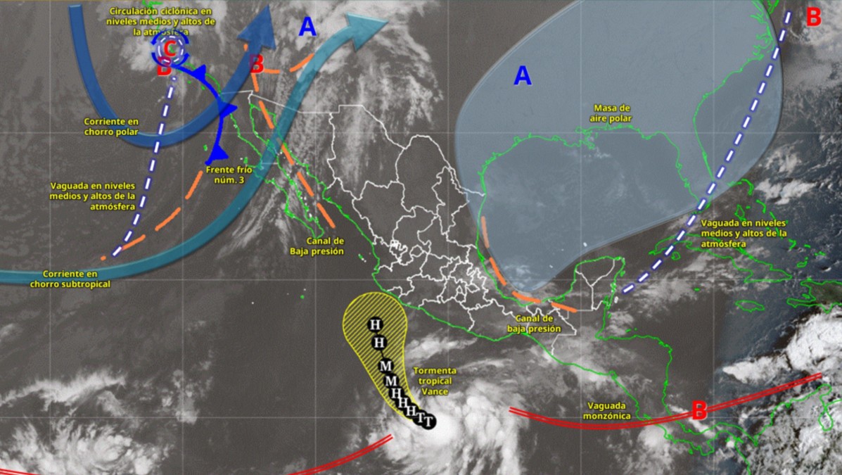 De acuerdo con el pronóstico, las precipitaciones más intensas se concentrarán en el sureste del país.