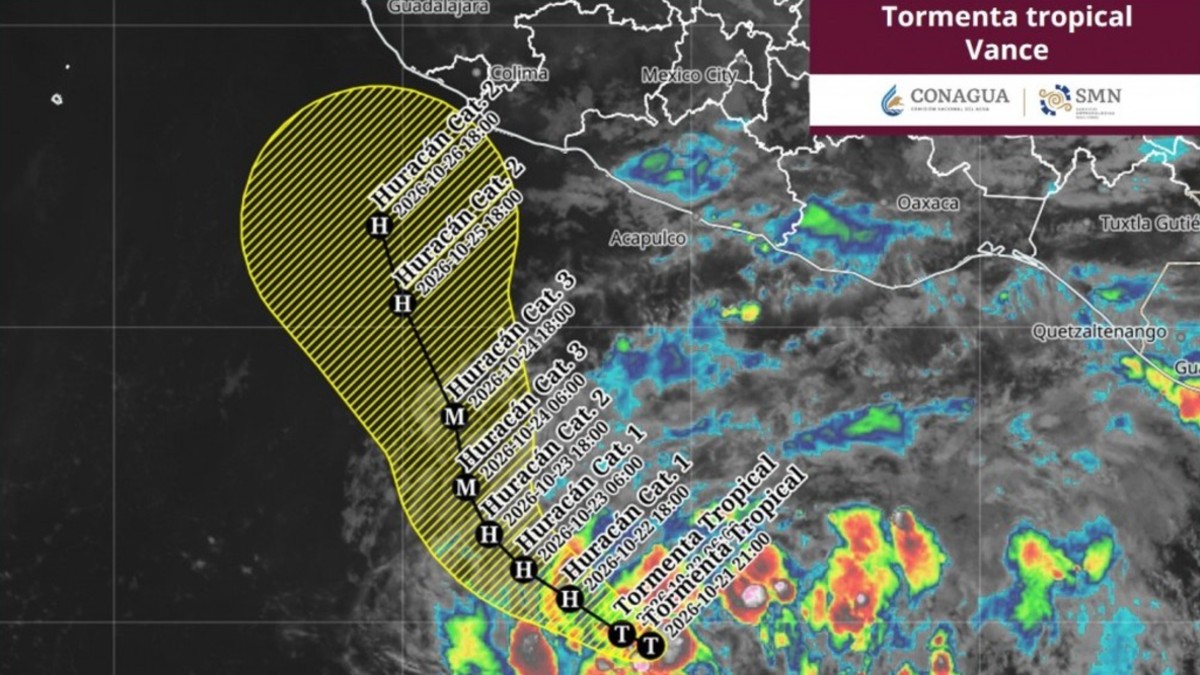 El SMN contempla que la tormenta tropical Vance se fortalezca hasta convertirse en un huracán categoría 3