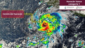 La circulación del Huracán Vance refuerza la probabilidad de chubascos y lluvias puntuales fuertes en México