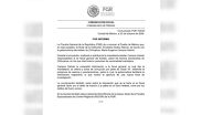 FGR emitió un comunicado.| Cortesía
