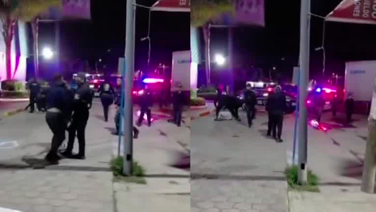 Policías someten a transportistas durante manifestación en Teoloyucan