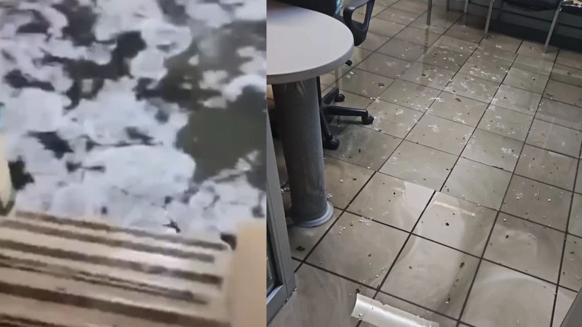 La cantidad de agua que ingresó al inmueble ocasionó que las zonas destinadas al desplazamiento dentro del hospital quedaran cubiertas.
