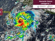La circulación del Huracán Vance refuerza la probabilidad de chubascos y lluvias puntuales fuertes en México
