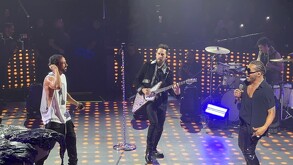 Mario Domm, Samo y Pablo Hurtado durante el arranque de su gira de despedida en Monterrey.