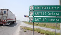 Carretera Los Chorros en Saltillo.
