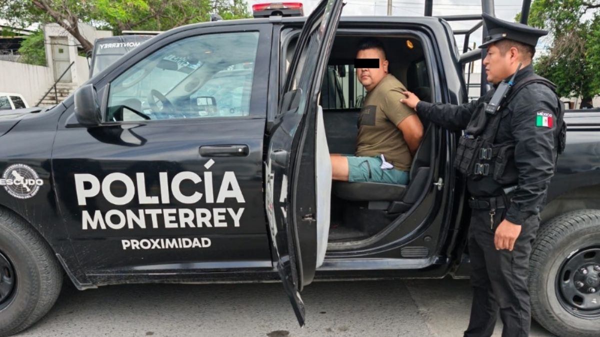 Juan Manuel 'N' fue detenido por elementos de la Policía de Monterrey en el cruce de Carlos Salazar y Zuazua.