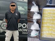 Al detenido le aseguraron 60 dosis de presunto cristal y una báscula gramera dentro del domicilio.