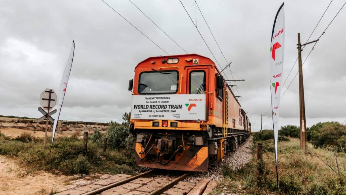El tren de carga más largo de la historia está en Sudáfrica