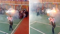 Personal de Protección Civil de Tantoyuca acudió a la escuela para atender a los estudiantes afectados